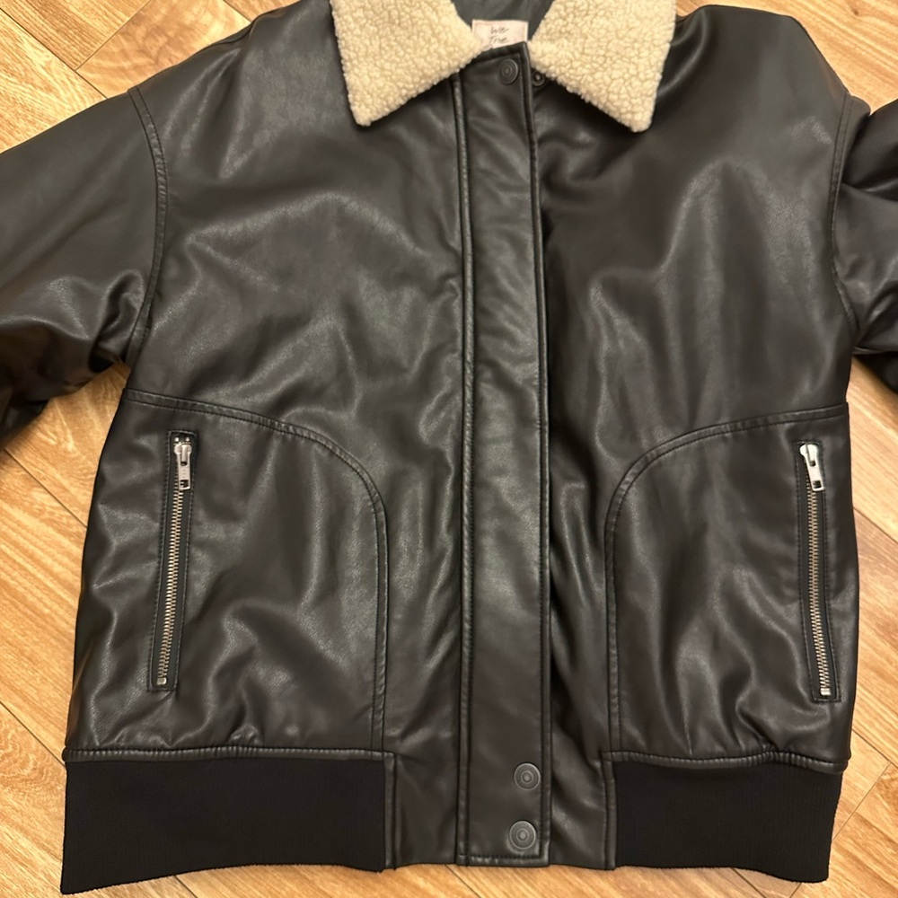 FREE PEOPLE We The Free Shana Vegan Aviator Bomber Jacket